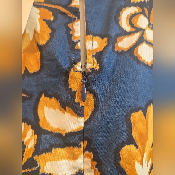 Tyler Boe Women's Small Sammy Grand Floral Dress Navy 100% Cotton With Pockets - Picture 7 of 10